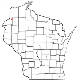Location of Webb Lake, Wisconsin