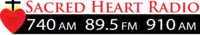 Sacred Heart Radio logo, 740 AM, 89.5 FM, 910 AM.