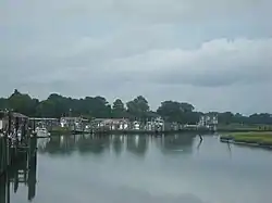 Sea marsh and fishing boats in Wachapreague