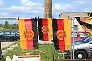 Three sets of GDR flags.