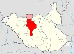 Location in South Sudan.
