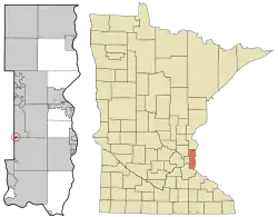 Location of the city of Landfallwithin Washington County, Minnesota