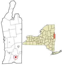 Location in Washington County and the state of New York.