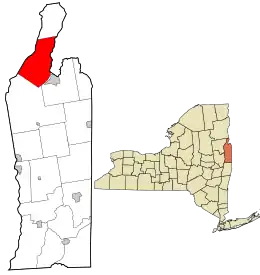 Location in Washington County and the state of New York.