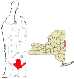 Location in Washington County and the state of New York.