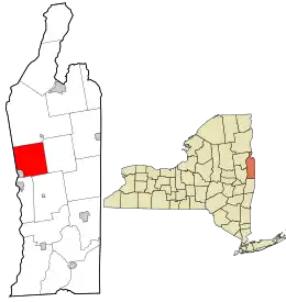 Location in Washington County and the state of New York.