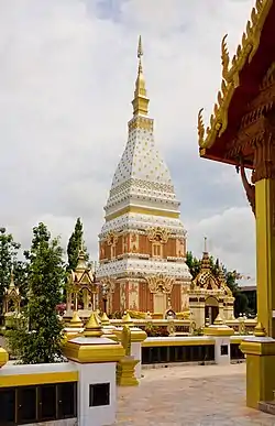 Phra That Renu Pagoda, a replica of Phra That Phanom