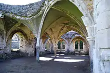 Image 7Remains of the undercroft of the lay brothers' refectory at Waverley Abbey, near Farnham, main town of the Borough of Waverley (from Portal:Surrey/Selected pictures)