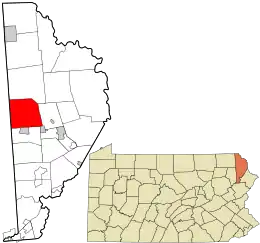 Location in Wayne County and the state of Pennsylvania.
