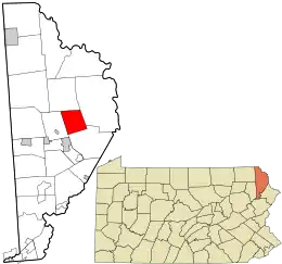 Location in Wayne County and the state of Pennsylvania.