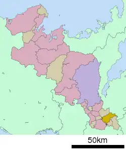 Location of Wazuka in Kyoto Prefecture
