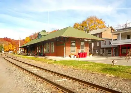 The borough hall now occupies the old railway station