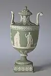 Covered Wedgwood urn; c.1800; jasper ware with relief decoration; overall: 19.7&nbsp;cm; Cleveland Museum of Art (Cleveland, Ohio, USA)