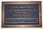 Wellington High School - PWA Plaque