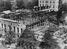 Modern West Wing under construction, circa 1933