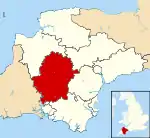 West Devon shown within Devon