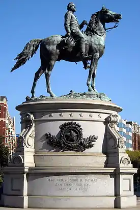 The bronze equestrian statue of Thomas by John Quincy Adams Ward, located at Thomas Circle in Washington, D.C.