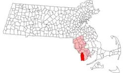Location in Bristol County in Massachusetts