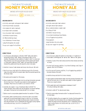 White House Honey Ale and Porter, recipes in the public domain (2012)