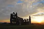 Whitby Abbey at sunset
