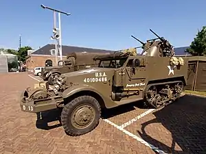 A restored M13 half-track in a museum in Den Helder