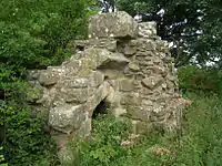 Fragmentary remnant of Whorlton Castle's main building
