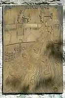 Plaque on the monument to the victims of the bombing of the Möhne dam, called there the "Möhne catastrophe"&nbsp;[de]