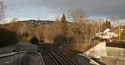 View from the Metro station towards Holmenkollen
