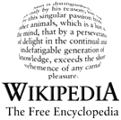 Wikipedia logo showing "Wikipedia: The Free Encyclopedia" in English