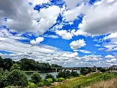 The River Common with the courthouse in the background