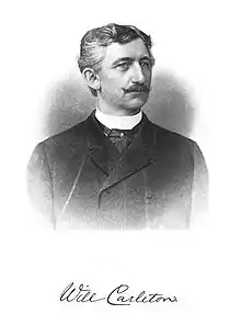 Engraving of Will Carleton by Arthur Rice, 1890