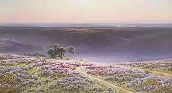 William Didier-Pouget, ca.1902-1903, Hauts Plateaux de la Corrèze, oil on canvas, 47.5 x 83.5&nbsp;cm. (18 3/4 x 32 3/4 in.). Sale, Bonhams London, Tuesday, March 27, 2007, Lot 76 (entitled Bruyères en fleurs)