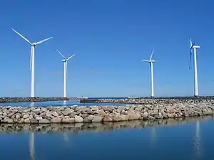 The wind farm at Bønnerup Strand.
