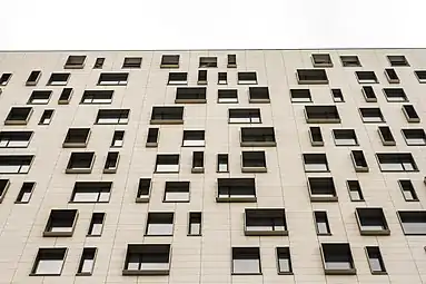 Contemporary windows of Cathedral Plaza Bucharest