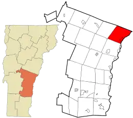 Location in Windsor County and the state of Vermont.
