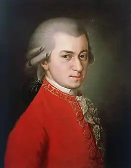 Image 21Wolfgang Amadeus Mozart, posthumous painting by Barbara Krafft in 1819 (from Classical period (music))