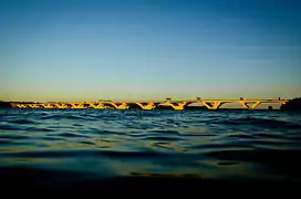 Woodrow Wilson Bridge at Sunset, as seen from Marina Park, Alexandria, Virginia