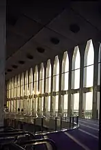 World Trade Center lobby interior with large arched windows