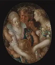 Sine Cerere et Baccho friget Venus, Bacchus, Ceres and Venus, oil on copper, 10.5 x 8.6&nbsp;cm.
