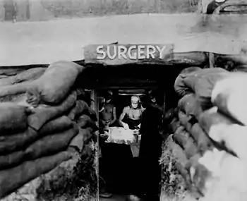 Image 47American combat surgery during the Pacific War, 1943. Major wars showed the need for effective hygiene and medical treatment. (from History of medicine)