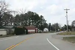 Looking west in downtown Wyeville on Wisconsin Highway 21