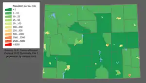 Image 57The largest population centers are Cheyenne (southeast) and Casper. (from Wyoming)