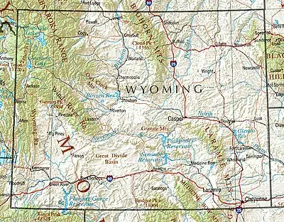 Image 10Wyoming terrain map (from Wyoming)