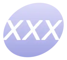 Circular icon with the letters "xxx"