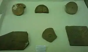 Roof tiles in a museum