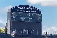 Yale Bowl scoreboard, 2019