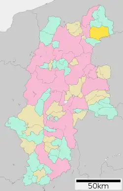 Location of Yamanouchi in Nagano Prefecture