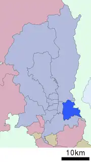 Location of Yamashina-ku in Kyoto