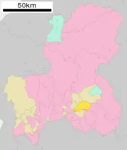 Location of Yaotsu in Gifu Prefecture