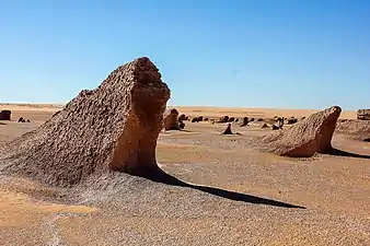 Yardangs near the Eight Bells WWII air field